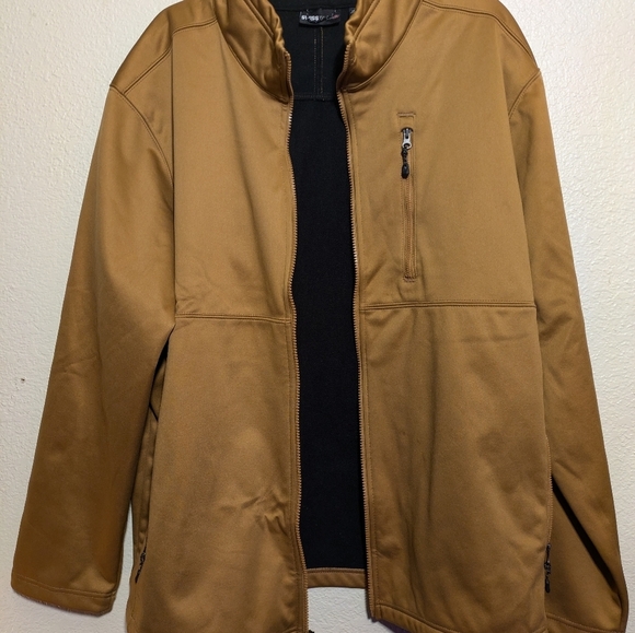 Swiss Tech Brown Performance Jacket with Water-Resistant Fabric and High Collar - Picture 6 of 9